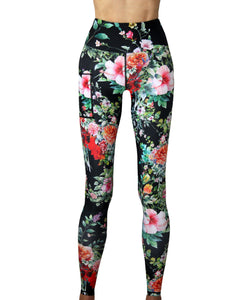 Floral leggings for yoga and fitness workouts at the gym. 