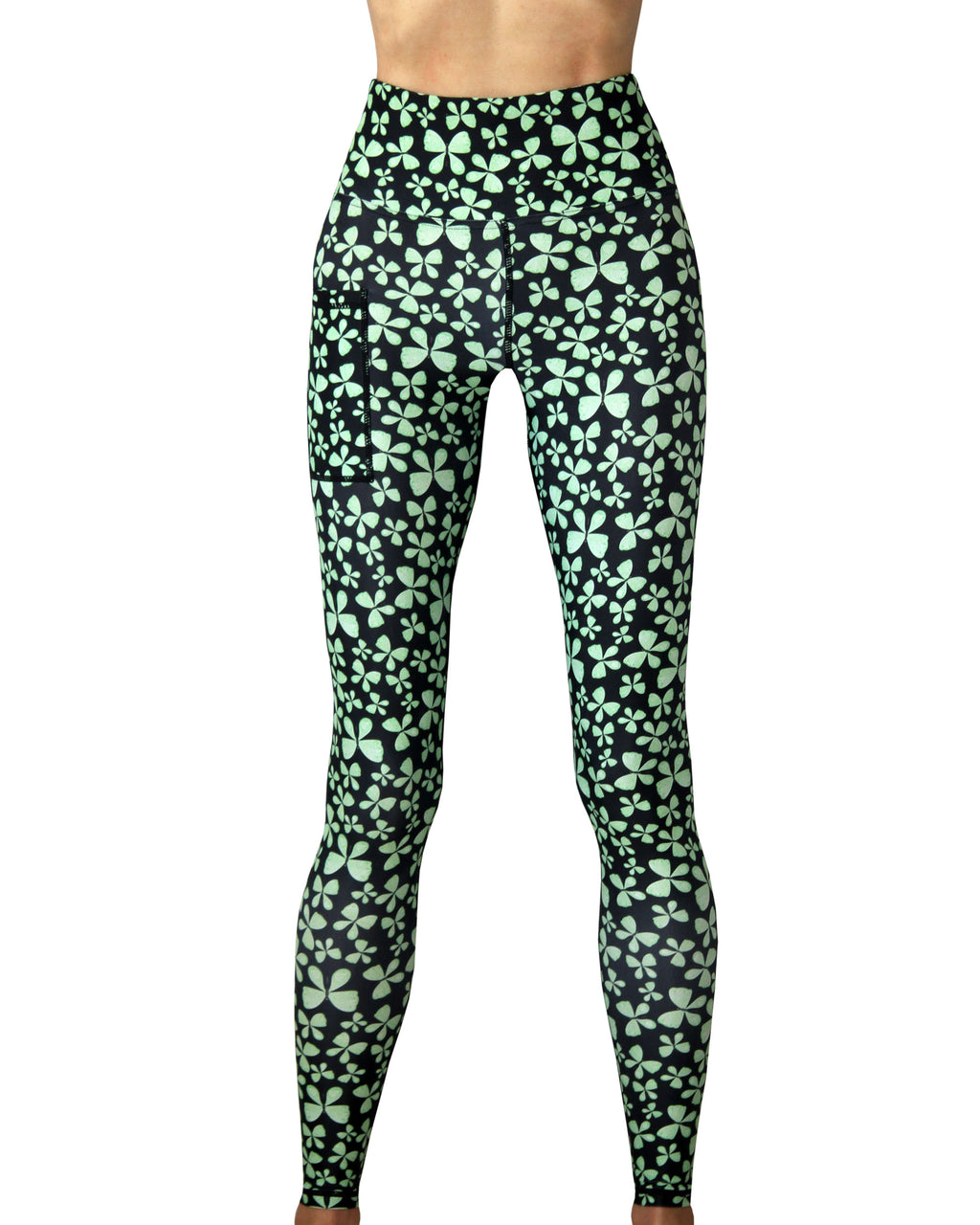 Vivolicious black with green butterflies leggings, made in Cape Town.