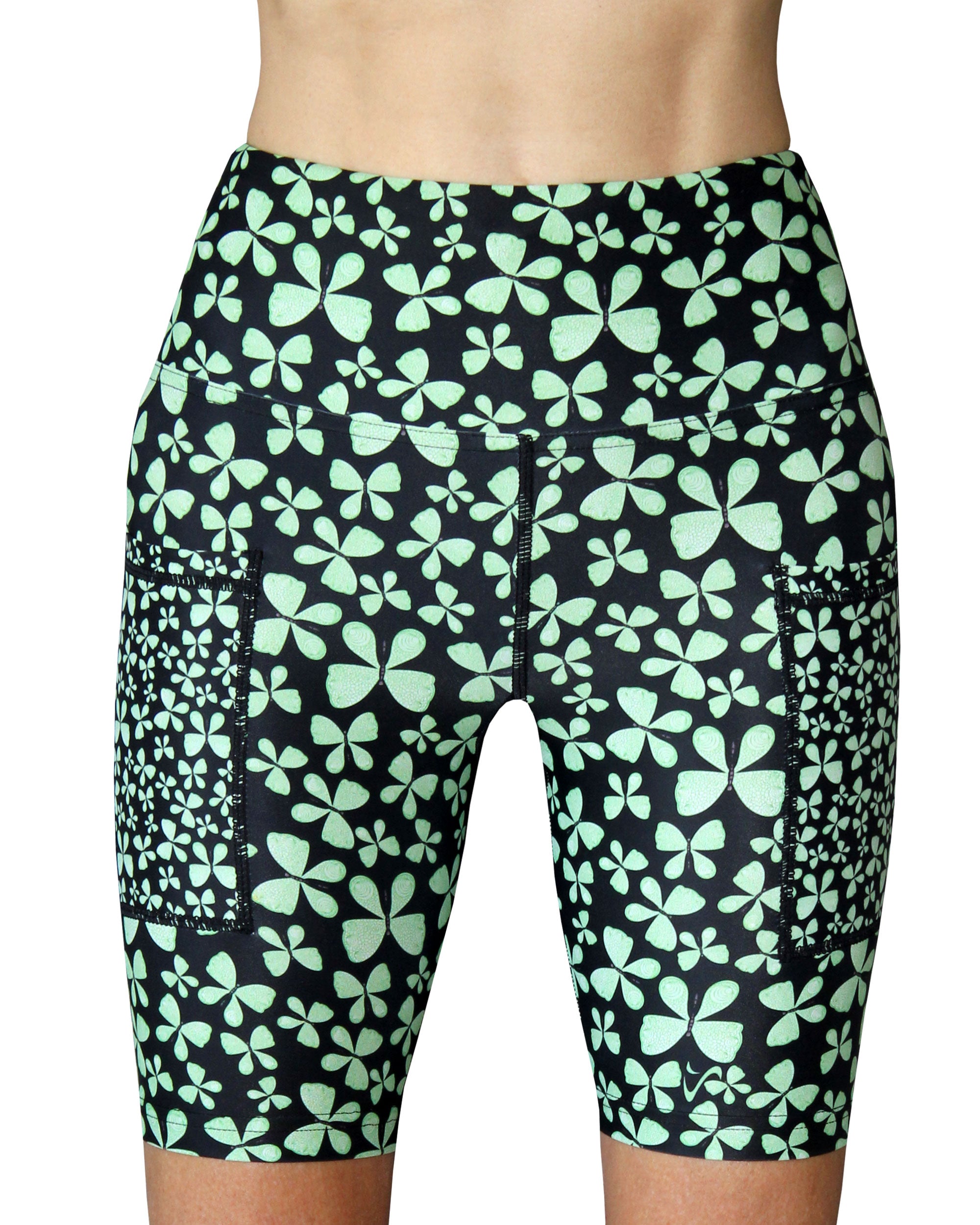 black and green funky pants  for women with butterflies .