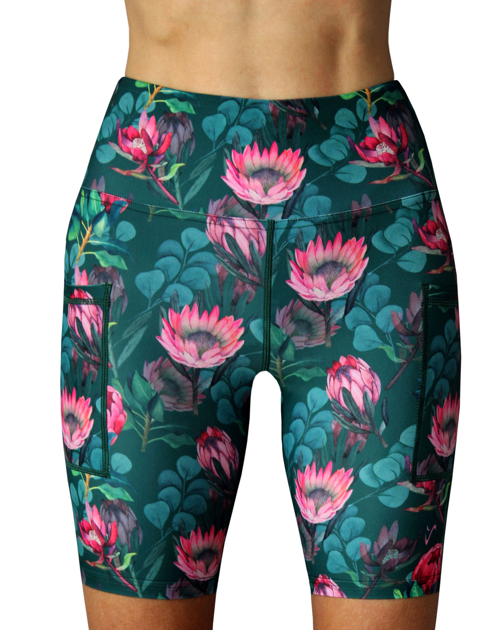 Funky Women's Protea running and gym shorts. Made in Cape Town, South Africa.