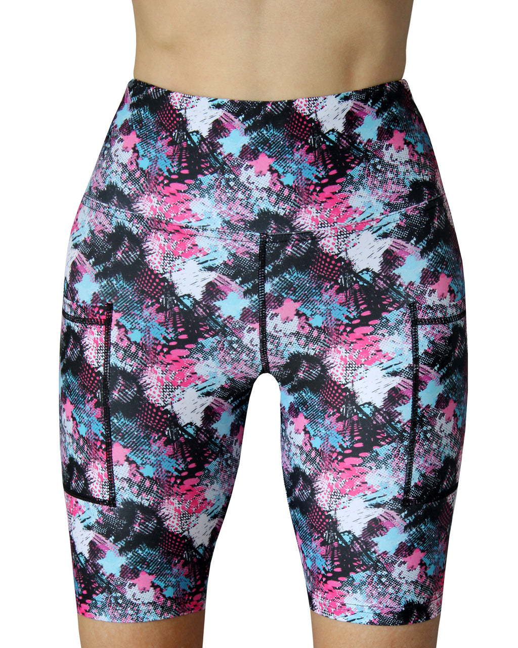 Funky colorful women's pants for running and gym.