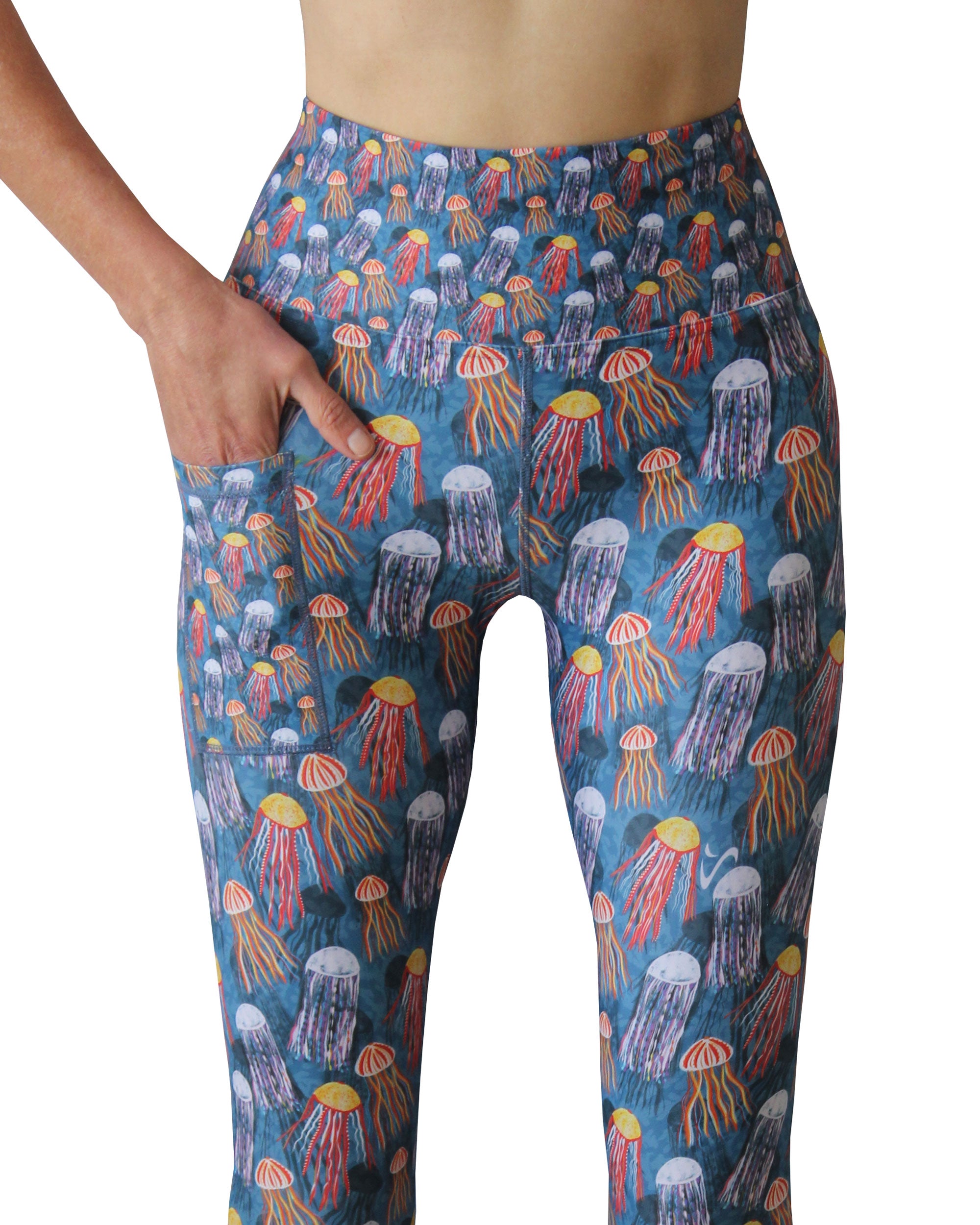 Jellyfish Leggings with high waist and cellphone pocket